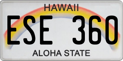 HI license plate ESE360
