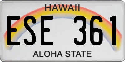 HI license plate ESE361
