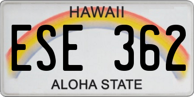 HI license plate ESE362