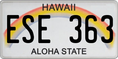 HI license plate ESE363