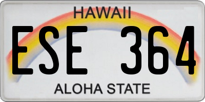 HI license plate ESE364