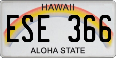 HI license plate ESE366