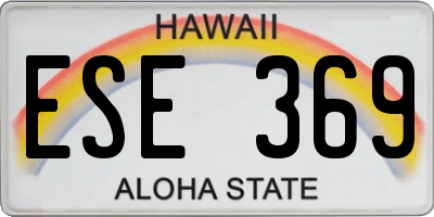 HI license plate ESE369