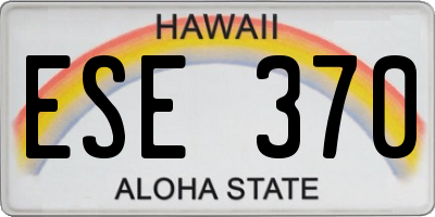HI license plate ESE370
