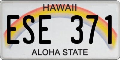 HI license plate ESE371