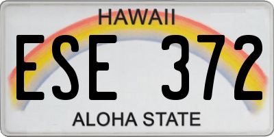 HI license plate ESE372