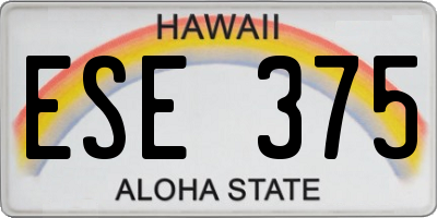 HI license plate ESE375