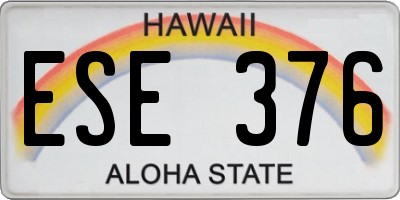 HI license plate ESE376
