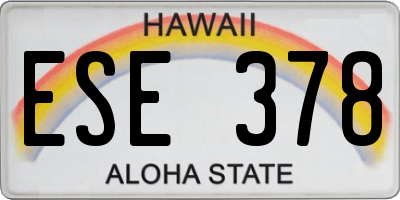 HI license plate ESE378