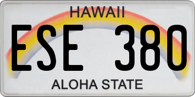 HI license plate ESE380