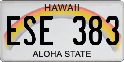 HI license plate ESE383