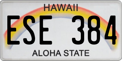 HI license plate ESE384