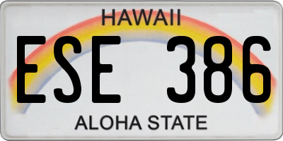 HI license plate ESE386