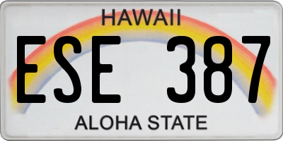 HI license plate ESE387
