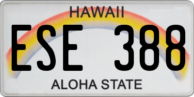 HI license plate ESE388