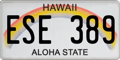HI license plate ESE389