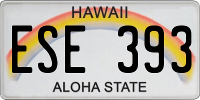 HI license plate ESE393