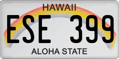 HI license plate ESE399