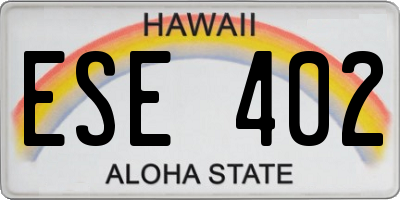 HI license plate ESE402