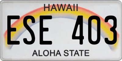 HI license plate ESE403