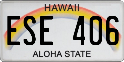 HI license plate ESE406
