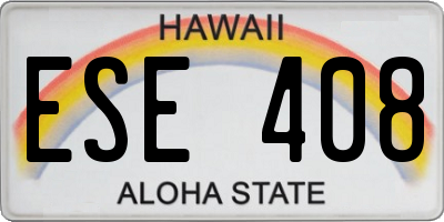 HI license plate ESE408