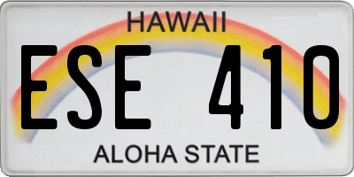 HI license plate ESE410