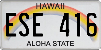 HI license plate ESE416