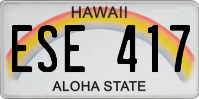 HI license plate ESE417