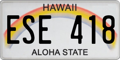 HI license plate ESE418