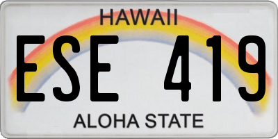HI license plate ESE419