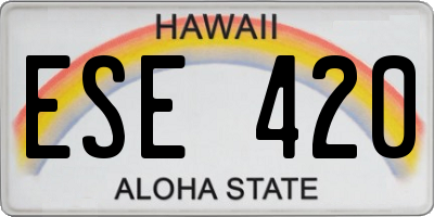 HI license plate ESE420