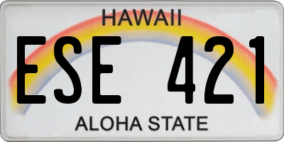 HI license plate ESE421