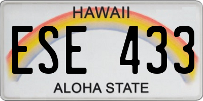 HI license plate ESE433