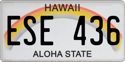 HI license plate ESE436