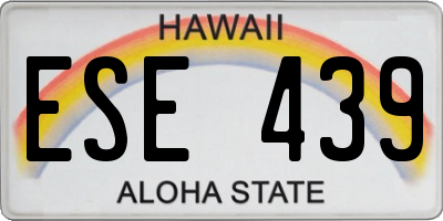 HI license plate ESE439