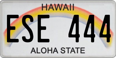 HI license plate ESE444