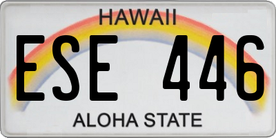 HI license plate ESE446
