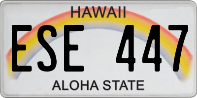 HI license plate ESE447