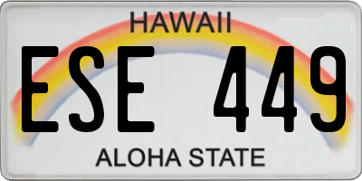 HI license plate ESE449