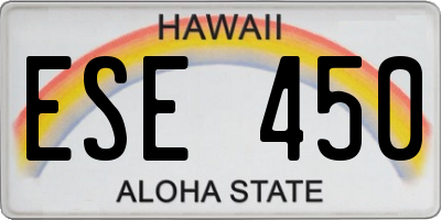 HI license plate ESE450
