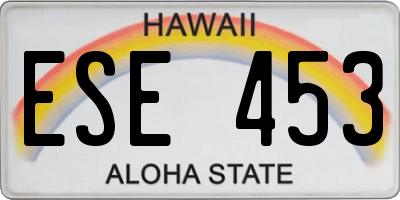 HI license plate ESE453