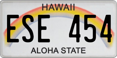 HI license plate ESE454