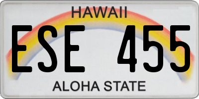 HI license plate ESE455