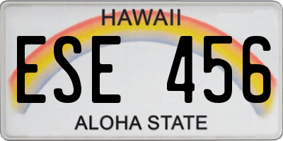 HI license plate ESE456