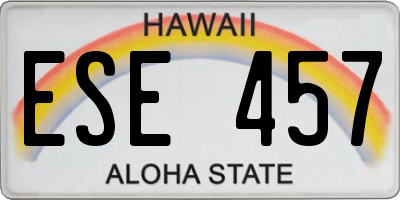 HI license plate ESE457