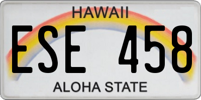 HI license plate ESE458