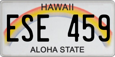 HI license plate ESE459