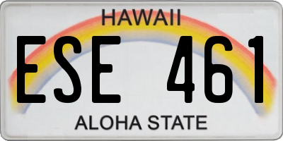 HI license plate ESE461