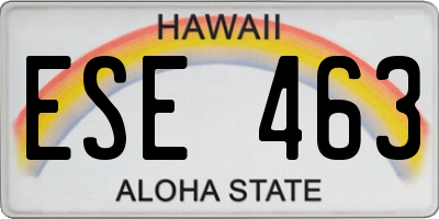 HI license plate ESE463